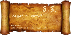 Botyán Bartó névjegykártya